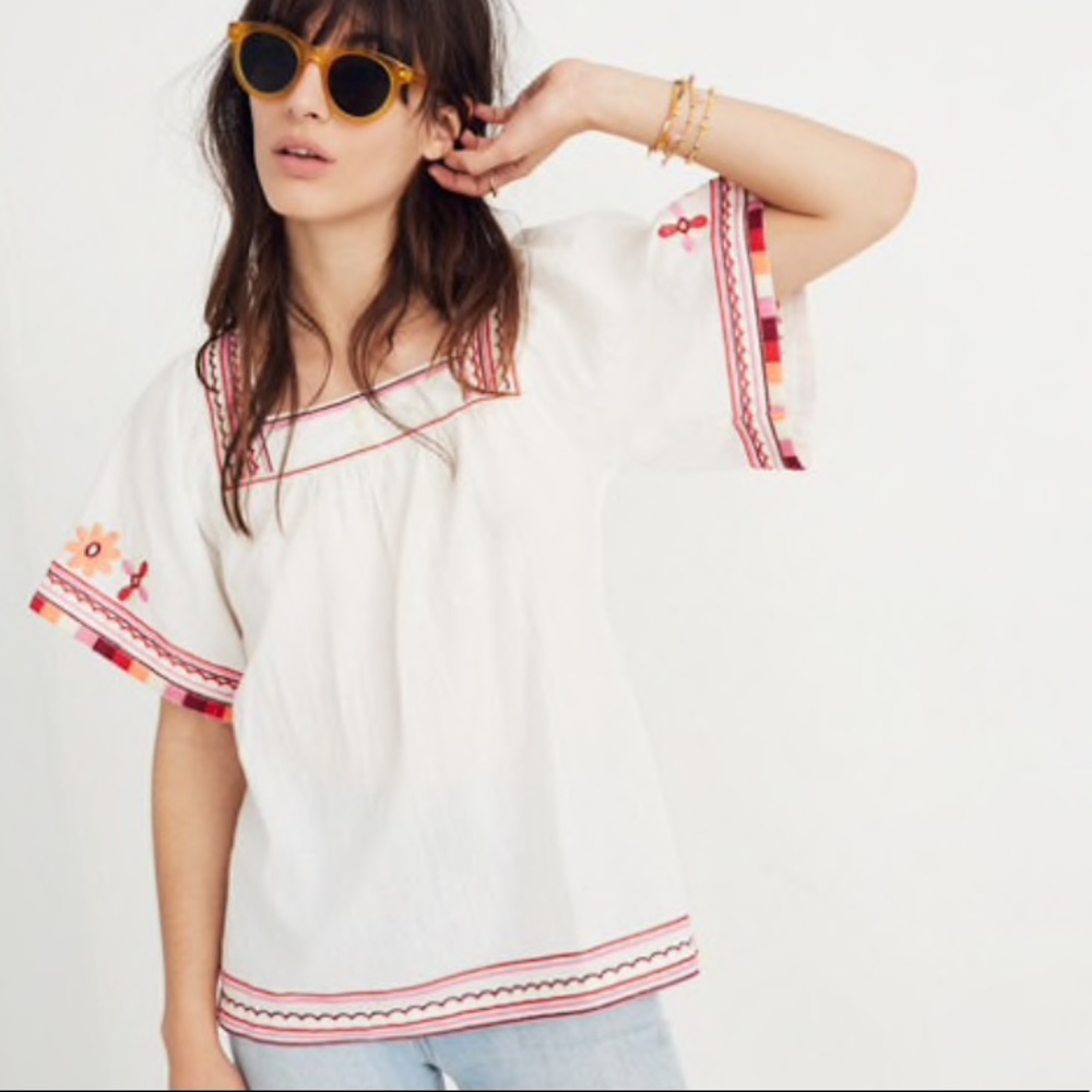 Madewell Embroidered Sandblossom Top